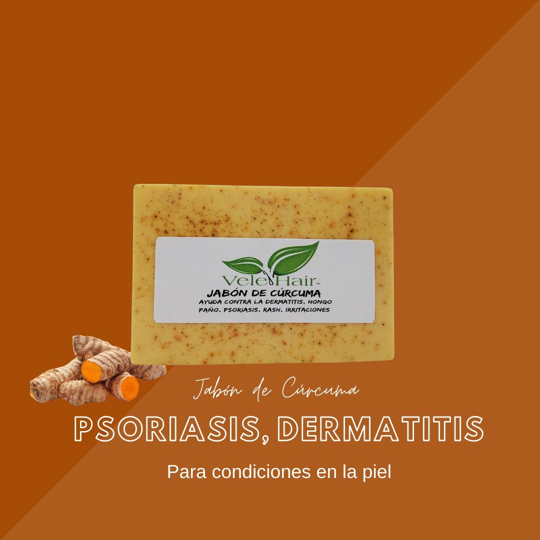 Jabón de Cuŕcuma Dermatitis Psoriasis Rosasea